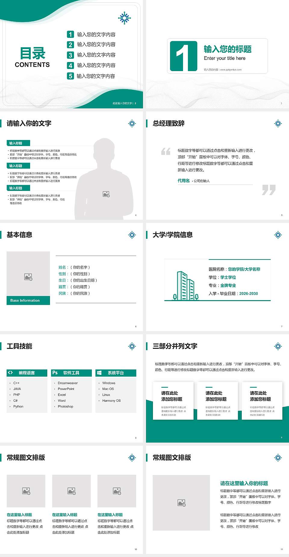 北京师范大学-香港浸会大学联合国际学院大学生职业生涯规划书PPT模板下载4:3格式幻灯片预览图2