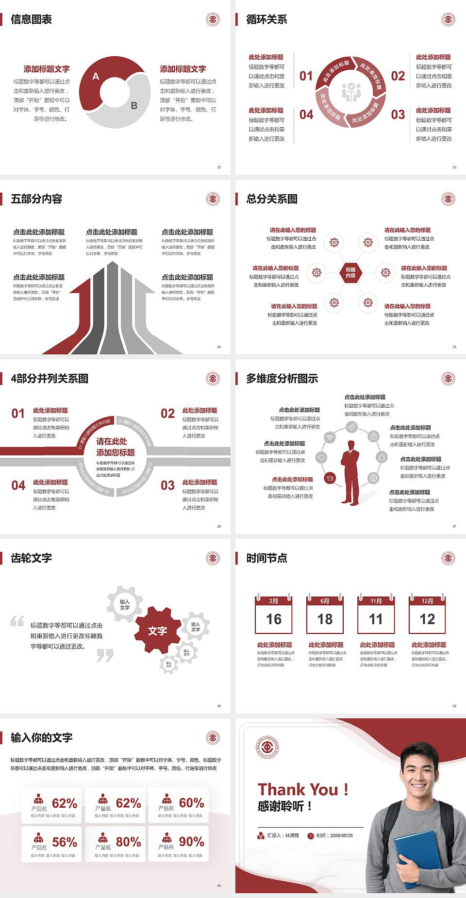 中国劳动关系学院大学生职业生涯规划书PPT模板下载4:3格式幻灯片预览图5
