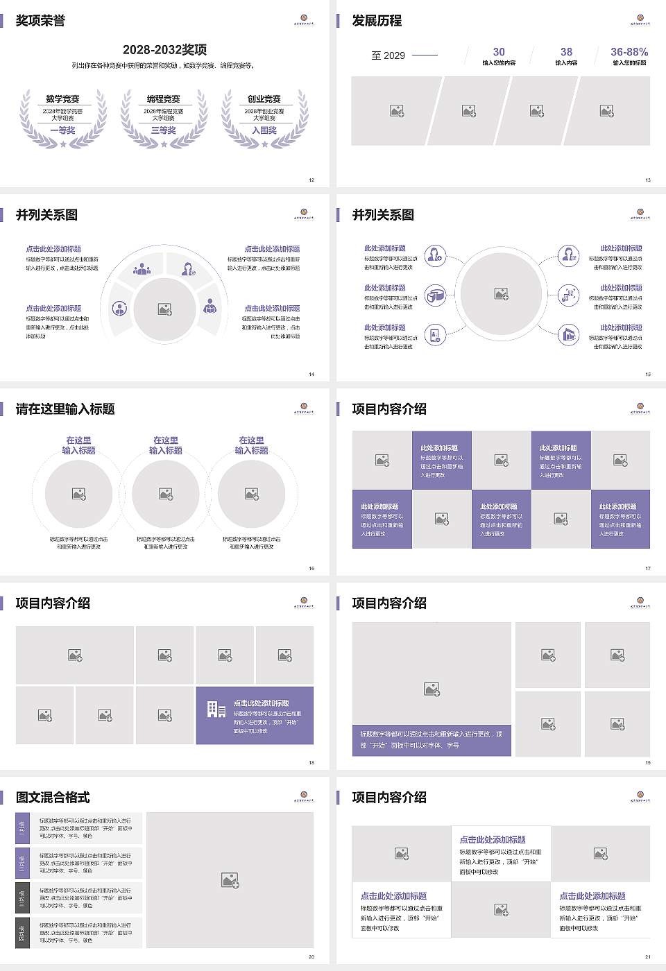 北京经贸职业学院大学生职业生涯规划书PPT模板下载16:9格式幻灯片预览图3