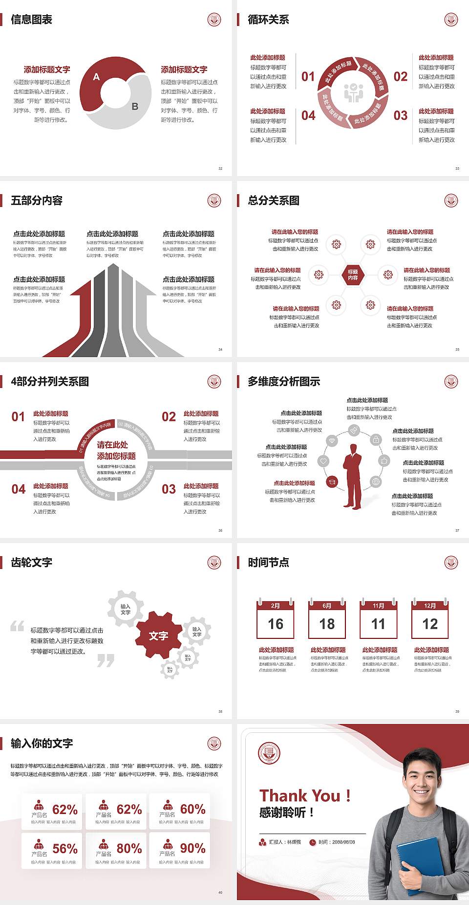 北京第二外国语学院大学生职业生涯规划书PPT模板下载4:3格式幻灯片预览图5