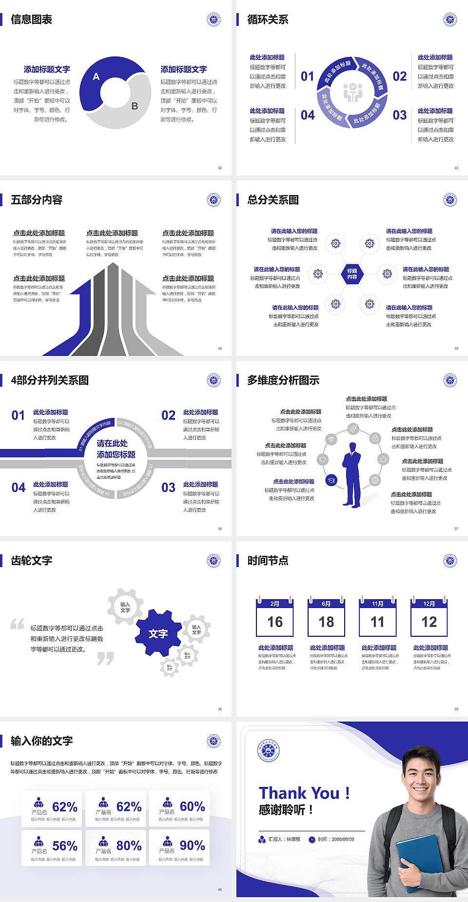 滁州职业技术学院大学生职业生涯规划书PPT模板下载4:3格式幻灯片预览图5