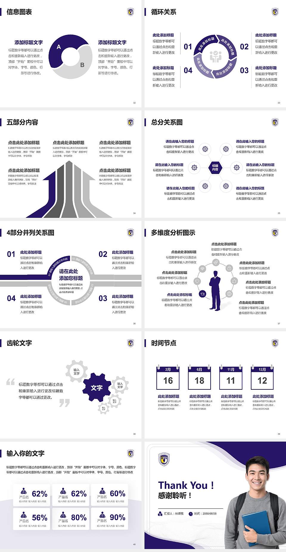 北京外国语大学大学生职业生涯规划书PPT模板下载4:3格式幻灯片预览图5