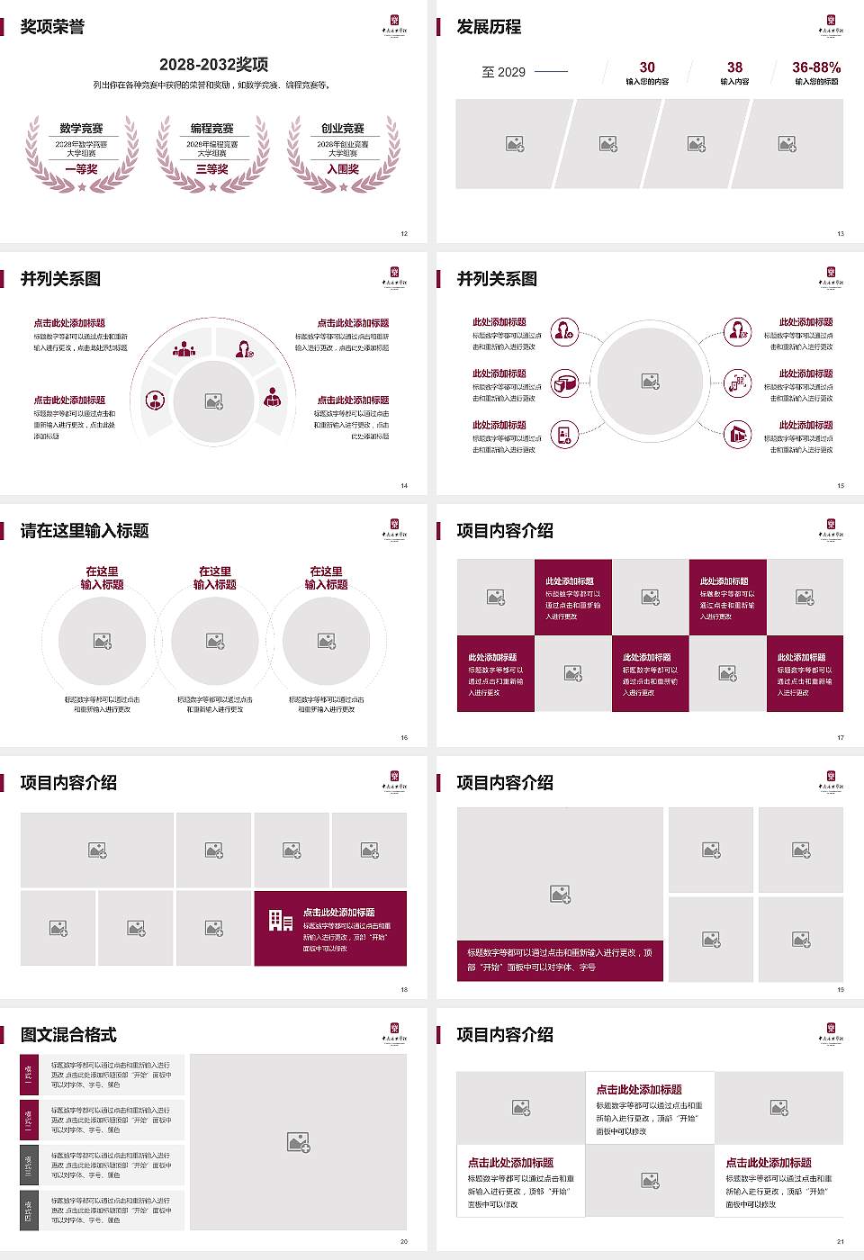 中央音乐学院大学生职业生涯规划书PPT模板下载16:9格式幻灯片预览图3