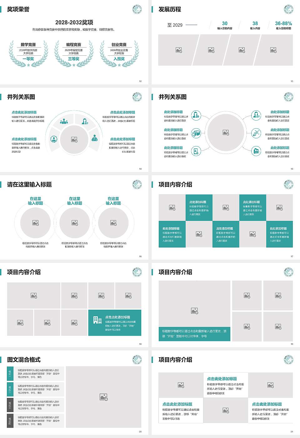 聊城大学东昌学院大学生职业生涯规划书PPT模板下载16:9格式幻灯片预览图3