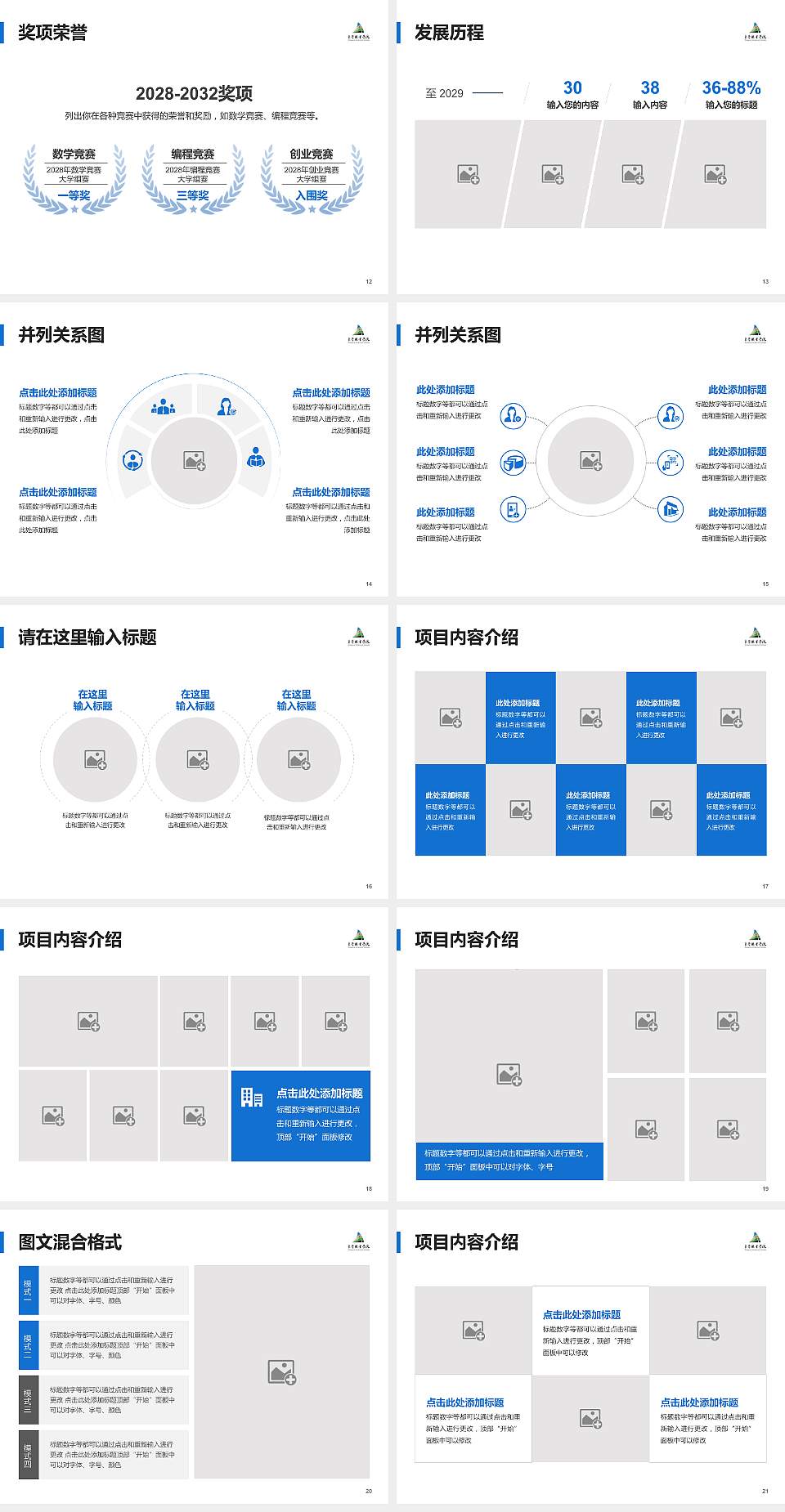 东营职业学院大学生职业生涯规划书PPT模板下载4:3格式幻灯片预览图3
