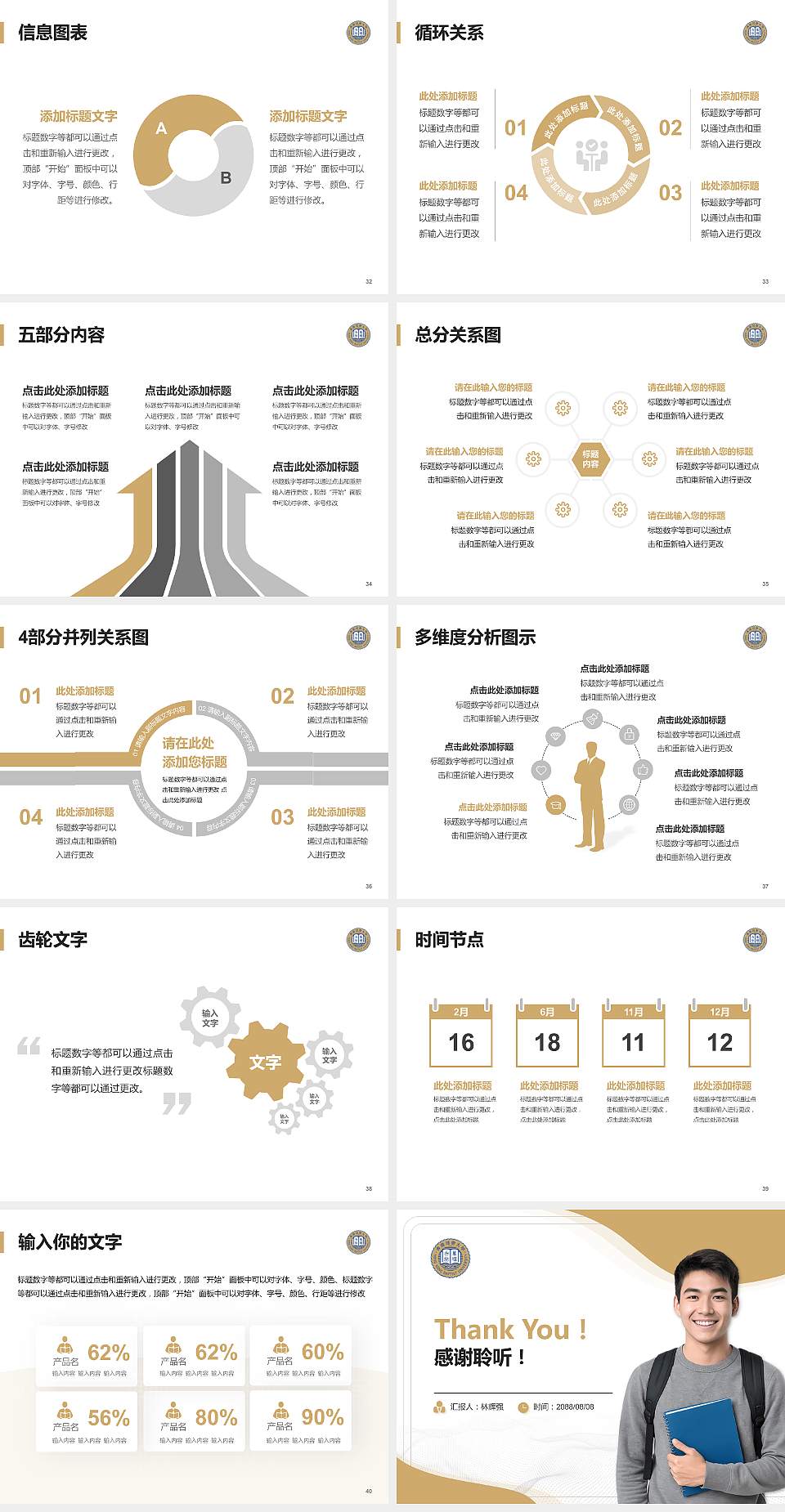 香港浸会大学大学生职业生涯规划书PPT模板下载4:3格式幻灯片预览图5