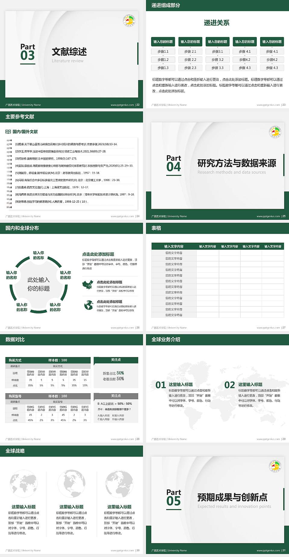 广西艺术学院硕士研究生/本科生毕业论文答辩/开题报告通用PPT模板下载4:3格式幻灯片预览图4