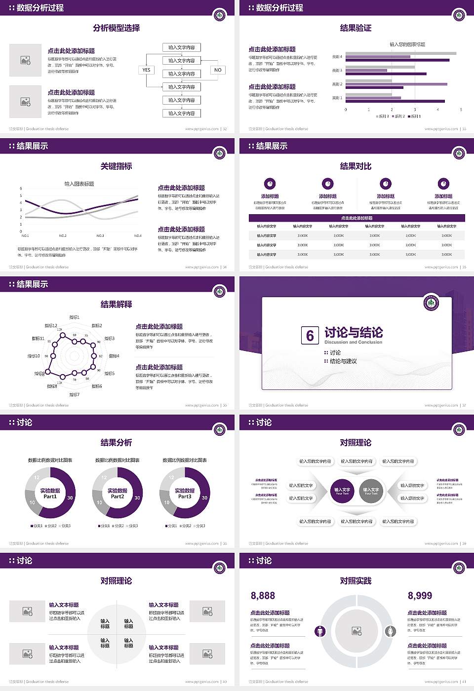 四川大学华西口腔医学院论文答辩标准PPT模板16:9格式幻灯片预览图5