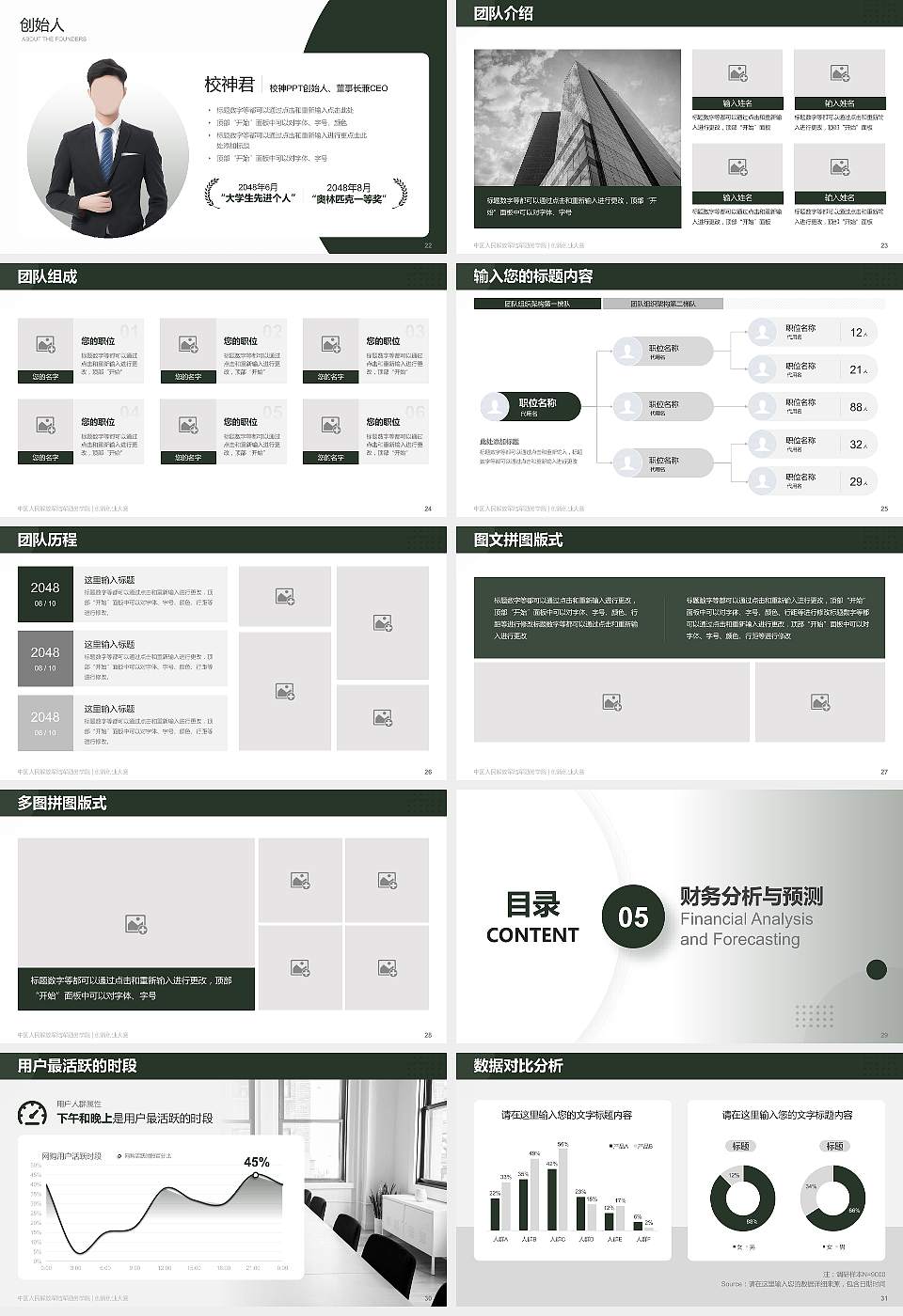 中国人民解放军陆军勤务学院全国大学生创新创业大赛计划书PPT模板16:9格式幻灯片预览图4