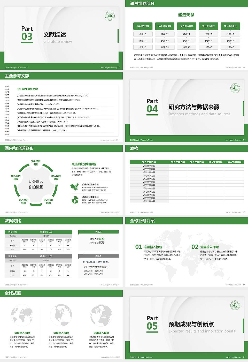四川农业大学硕士研究生/本科生毕业论文答辩/开题报告通用PPT模板下载16:9格式幻灯片预览图4