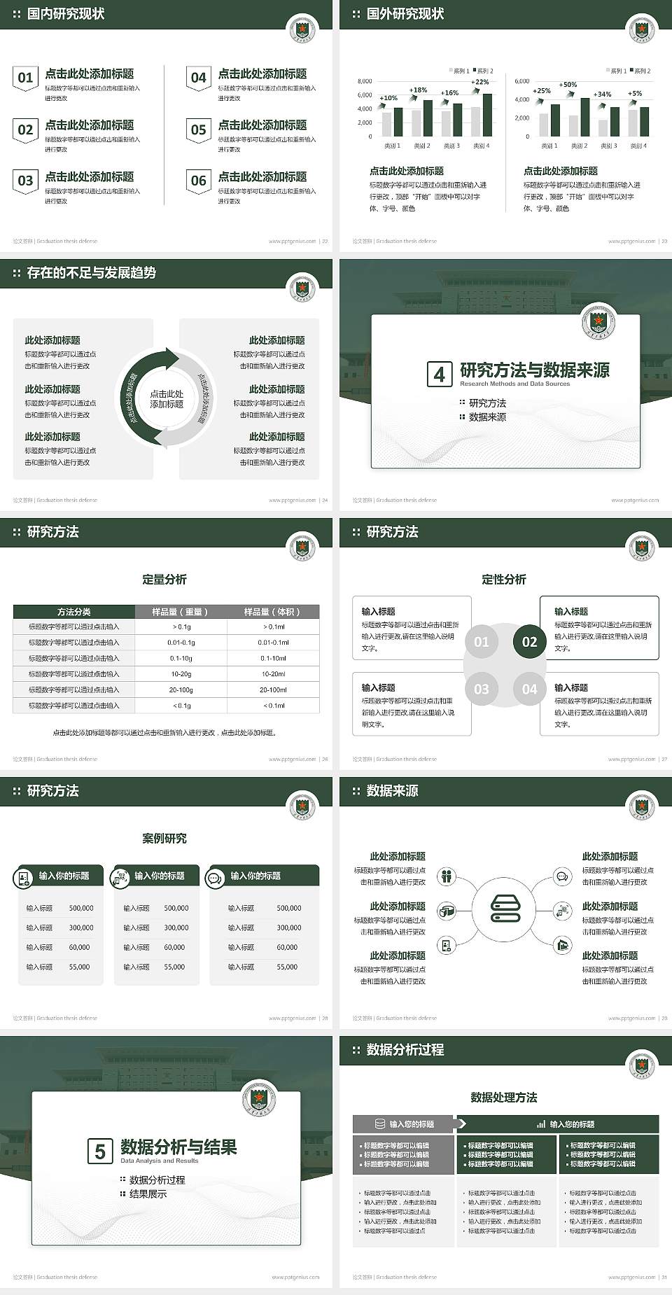 中国人民解放军陆军工程大学论文答辩标准PPT模板4:3格式幻灯片预览图4