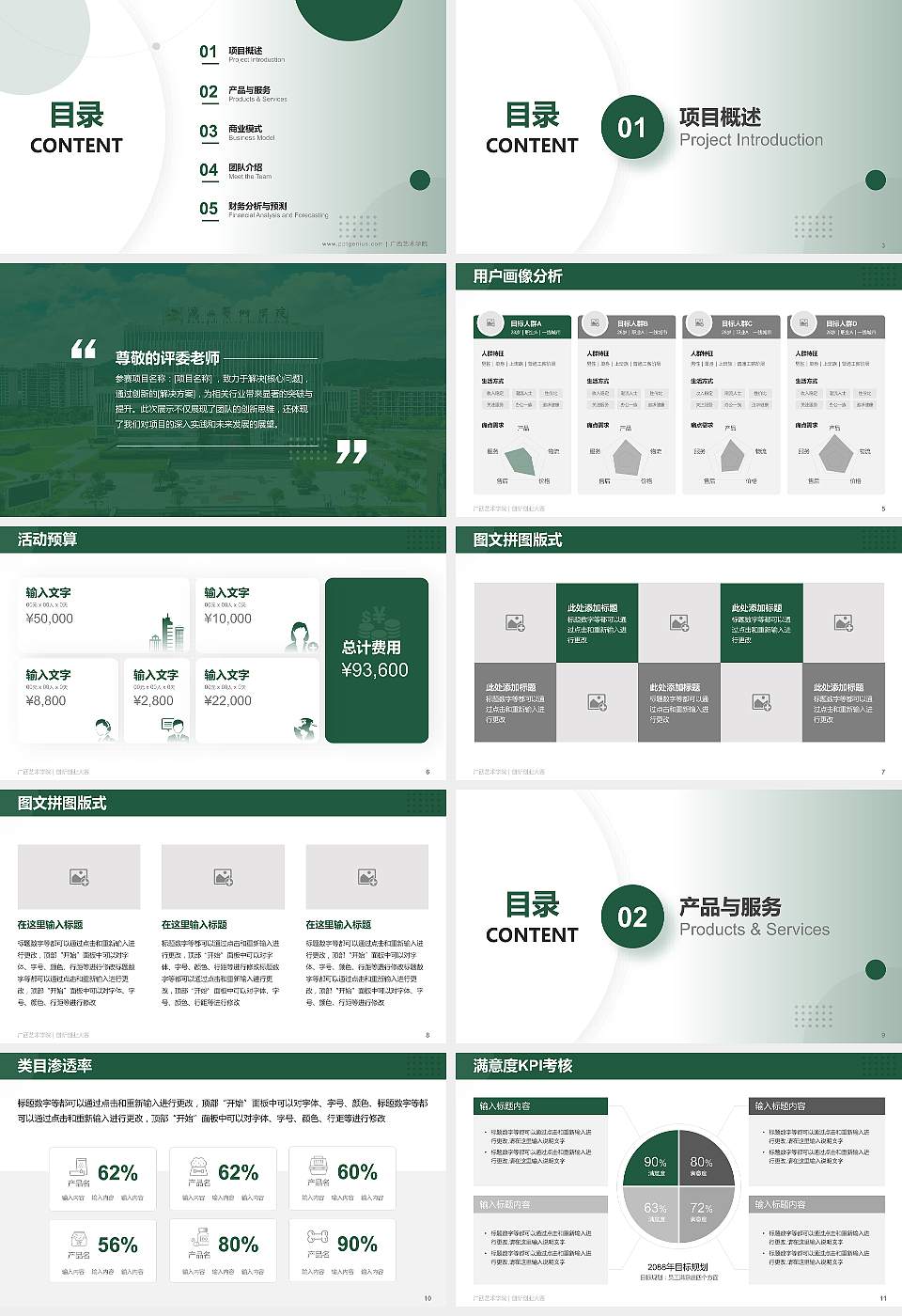 广西艺术学院全国大学生创新创业大赛计划书PPT模板16:9格式幻灯片预览图2