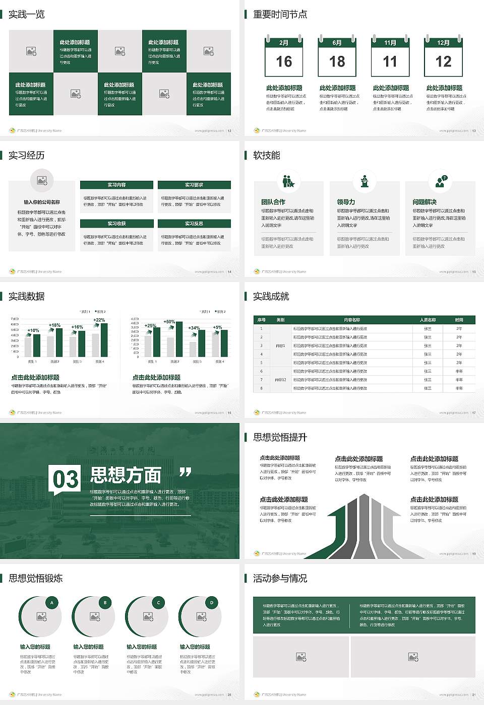 广西艺术学院专用国家奖学金答辩PPT模板16:9格式幻灯片预览图3