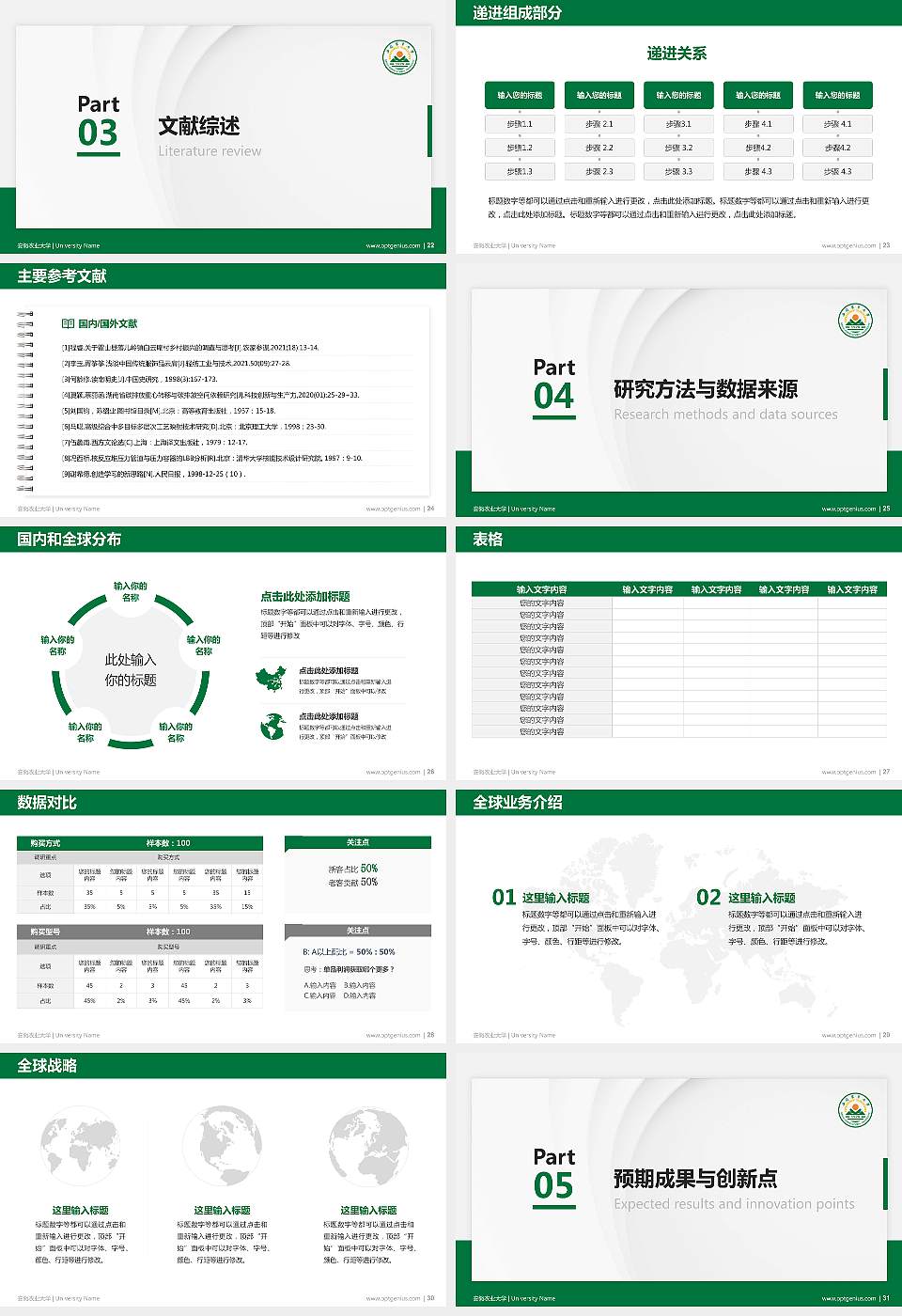 安徽农业大学硕士研究生/本科生毕业论文答辩/开题报告通用PPT模板下载16:9格式幻灯片预览图4